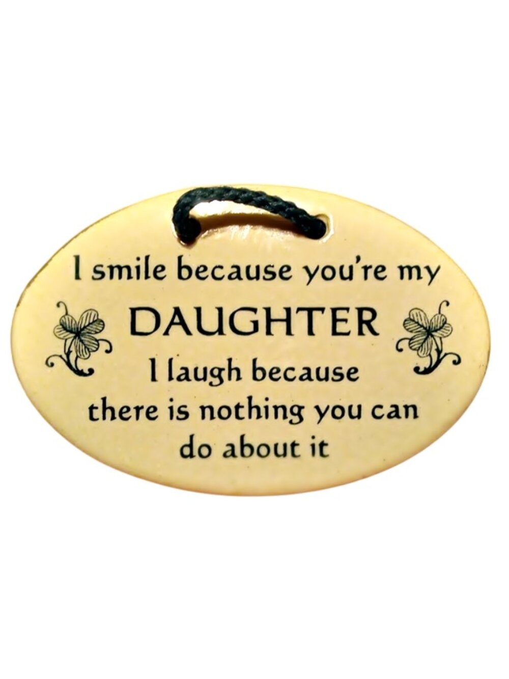 Mountain Meadows Pottery Daughter saying with Shamrocks